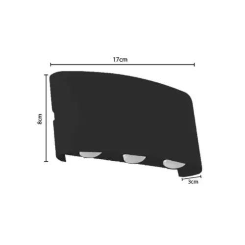 Arandela Led Ranne 6X3W 3000K IP65 Preto Nordecor