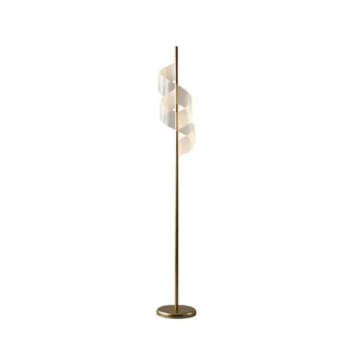 Abajur Led Coluna Ruban 9W 3000K Dourado Fosco Nordecor