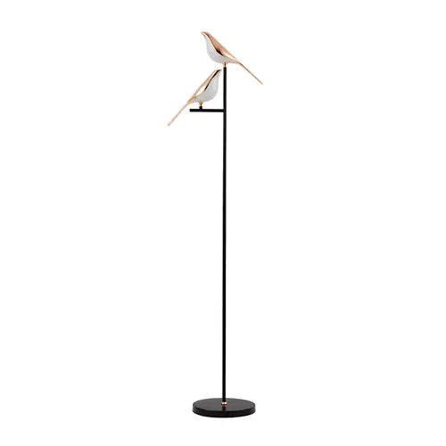 Abajur Led Coluna Vogel 2X10W 3000K Dourado/Preto Nordecor