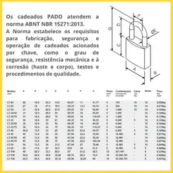 Cadeado SM Latao 35/50mm Haste Longa Pado