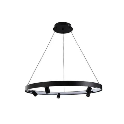 Pendente Led Lilla 80CM C/3M 5X3W 37W 3000K Preto Nordecor