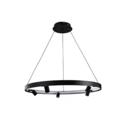 Pendente Led Lilla 80CM C/3M 5X3W 37W 3000K Preto Nordecor