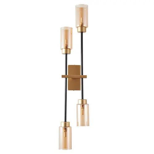Arandela Tosh Duo 4G9 Dourado Fosco/Preto Nordecor