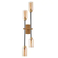 Arandela Tosh Duo 4G9 Dourado Fosco/Preto Nordecor