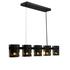 Pendente Bouze ORI 5XG9 Preto e Fume Nordecor