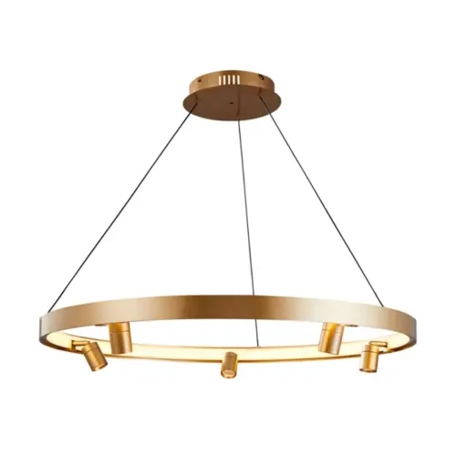 Pendente Led Lilla 80CM C/3M 5X3W 37W 3000K Ouro Fosco Nordecor