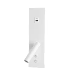 Arandela Led Enna USB 9W 3000K IP20 Branco Preto Nordecor