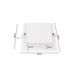 Painel Led Kais Embutir 18W 3000K 22x22 Branco Nordecor