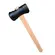 Martelo de Borracha Preto 80mm Com Cabo de Madeira Famastil