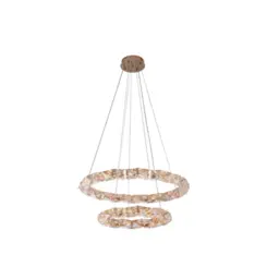 Pendente Led Cristal Kazy 53/80Cm 62W 3000K 2883 Ouro Brilho Nordecor