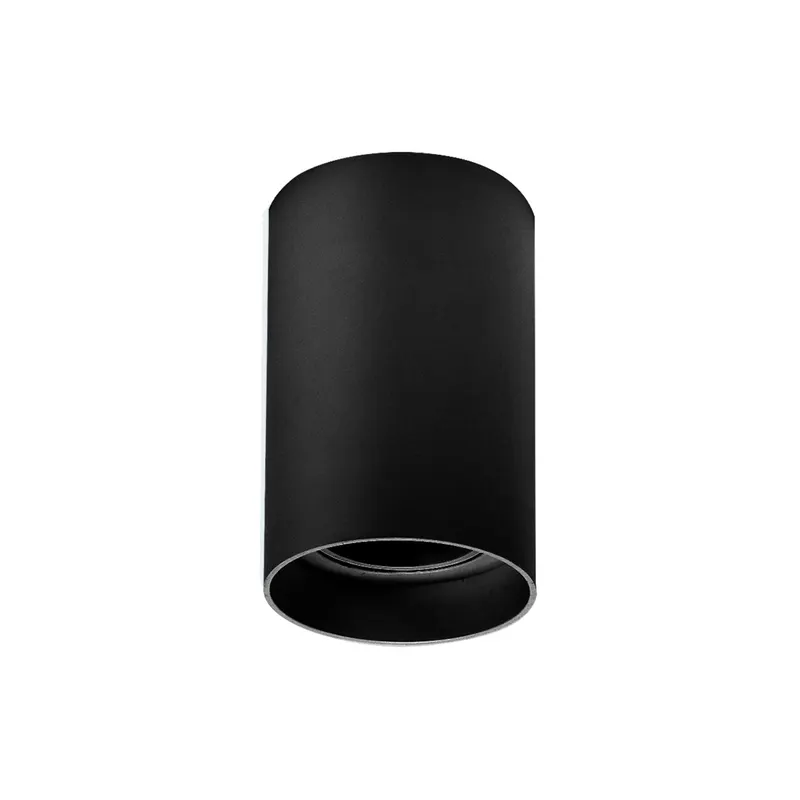 Spot Loch Sobrepor Redondo Dicroica Mr16 Preto Policarbonato Nordecor