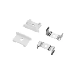 Kit de Tampa e Garra Para Perfil de Embutir 43X20Mm Com 10 Branco Nordecor