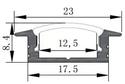 Perfil Sobrepor (17 X 8 Mm) La-823 Pequeno Slim Imp 3Mt Preto Led Art