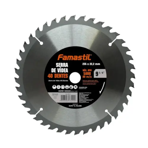 Serra Videa 9.1/4- 40 Dentes  235X22,2MM Famastil