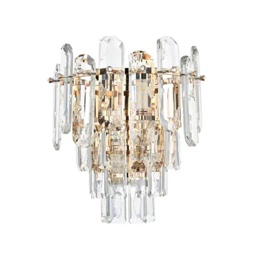 Arandela Cristal Koine 2E14 Ouro Brilho Nordecor