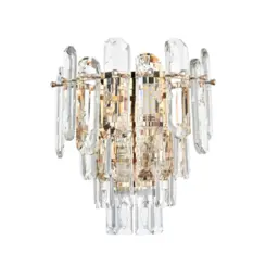 Arandela Cristal Koine 2E14 Ouro Brilho Nordecor