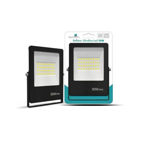 Refletor Ultrafino Led 30W 6500K Preto Bivolt Gaya