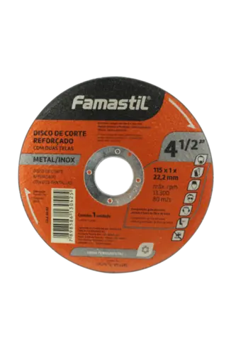 Disco De Corte Metal E Inox 115(4,5)X1X 22,2 MM Famastil