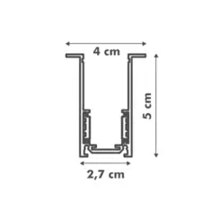 Trilho Eletrificado de Embutir Mag Linear Com Aba 300x4x5cm Branco Gaya