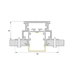 Perfil Semi Embutido 19W/m 2700K 1800Lm IP20 12VDC K35 SLED 9018SE MisterLED