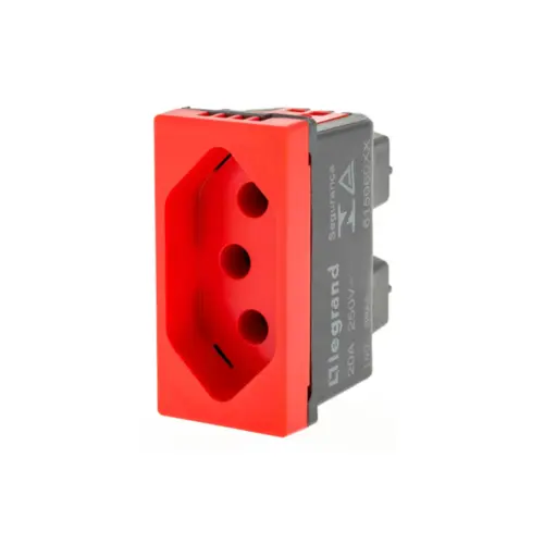 Modulo Tomada 2P+T 20A 250V B. Parafuso Vermelho Pial Plus + Legrand