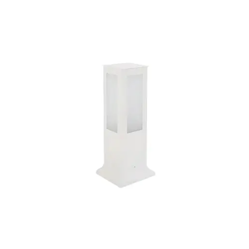 Poste Balizador Fael Branco Alumínio E Difusor Vidro Jateado 50x8x11cm E27 Femarte