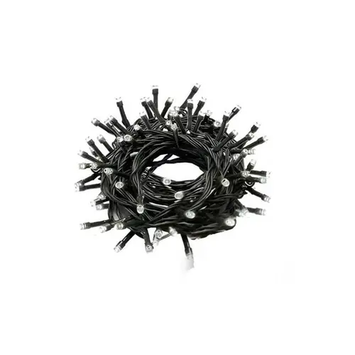 Pisca Pisca Cordao 100LEDs Fio Verde 110v Fixo Branco Frio