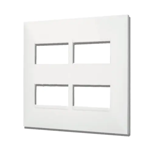 Placa 2+2 Postos Separados 4x4 Branco Pial Plus + Legrand