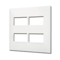 Placa 2+2 Postos Separados 4x4 Branco Pial Plus + Legrand