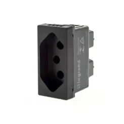 Modulo Tomada 2P+T 20A 250V B. Parafuso Preto Pial Plus + Legrand