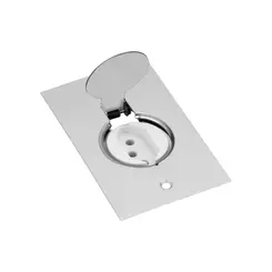 Placa Piso Leve 4X2 Inox Alto Brilho Tipo Unha Olivo