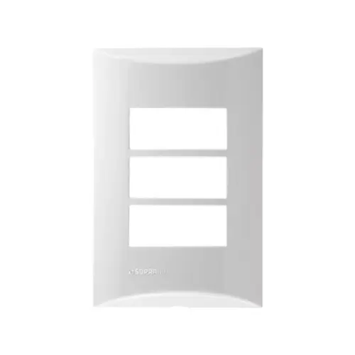Placa 4x2 Para 3 Modulos Separado Brava Branco Soprano