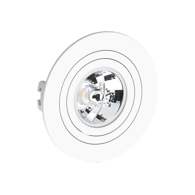 Spot Embutir Face Plana Redondo 13x3,5cm Gu10 Ar70  Branco Save Energy