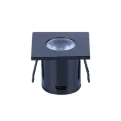 Mini Spot Woody Quadrado Para Marcenaria Preto 3000K 1W Gaya