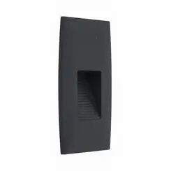 Balizador de Embutir LED Externo 3000K 2W Bivolt 12,3x8,3x2,3cm Preto Gaya