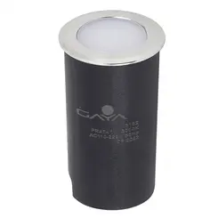 Embutido de Solo Chao Led Cob Redondo Externo 1W 3000K  4,8x8,2cm / Nicho 4cm Prata Bivolt Gaya