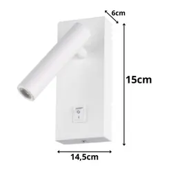 Arandela Led Leya Direcionavel 2W 3000K Branca Bivolt Gaya