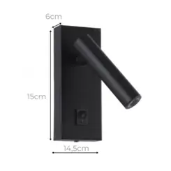 Arandela Led Leya Direcionavel 2W 3000K Preto Bivolt Gaya