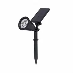 Espeto de Jardim LED Para Energia Solar Externo 6500K 2W 25x6x20cm Preto Gaya
