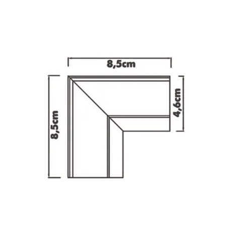 Conector Em L Mag No Frame Branco Gaya