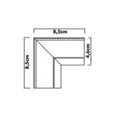 Conector Em L Mag No Frame Branco Gaya