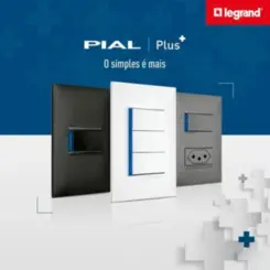 Modulo Interruptor Simples Cinza Pialplus + Legrand