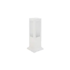 Poste Balizador Fael Branco Alumínio E Difusor Vidro Jateado 30x8x11cm E27 Femarte