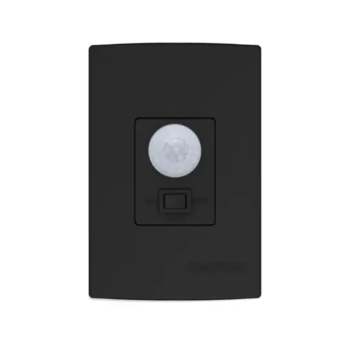 Sensor de Presenca Microcontrolado Com Chave e Fotocelula Preto Qualitronix
