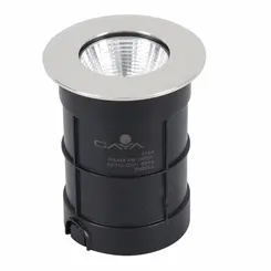 Embutido de Solo Chao Led Cob Redondo Externo 4W 3000K Cromado/Preto Bivolt Gaya