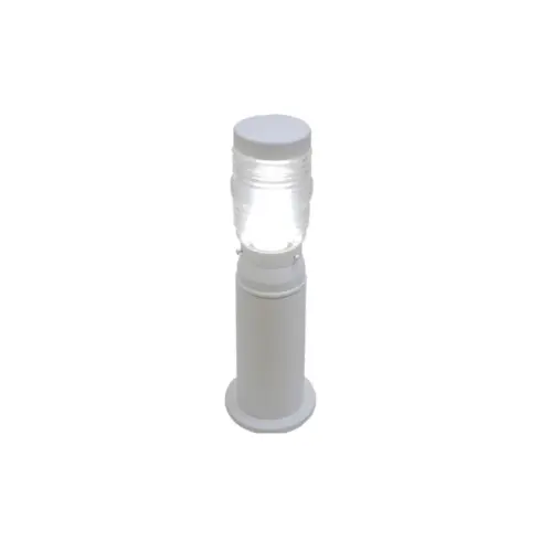 Poste Balizador Saturno 1E27 50x10x14cm Branco Difusor Vidro Transparente Femarte