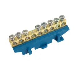 Barra Neutro p/ Quadro Distribuicao BRN01 8 Polos Azul Weg