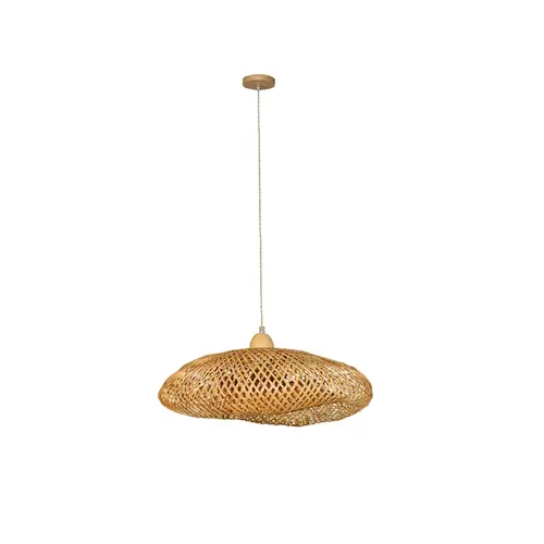 Pendente Fibra de Bambu 50x40x13cm 1xE27 cabo 1,5m GMH