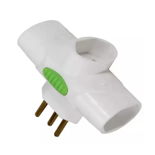 Adaptador Pino 3 Tomadas 2P+T 10A Branco