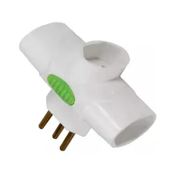 Adaptador Pino 3 Tomadas 2P+T 10A Branco